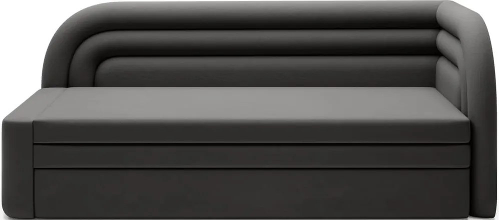 Taupe zamatová rozkladacia/s úložným priestorom pohovka pravý roh 223 cm Fabillo – ELTAP