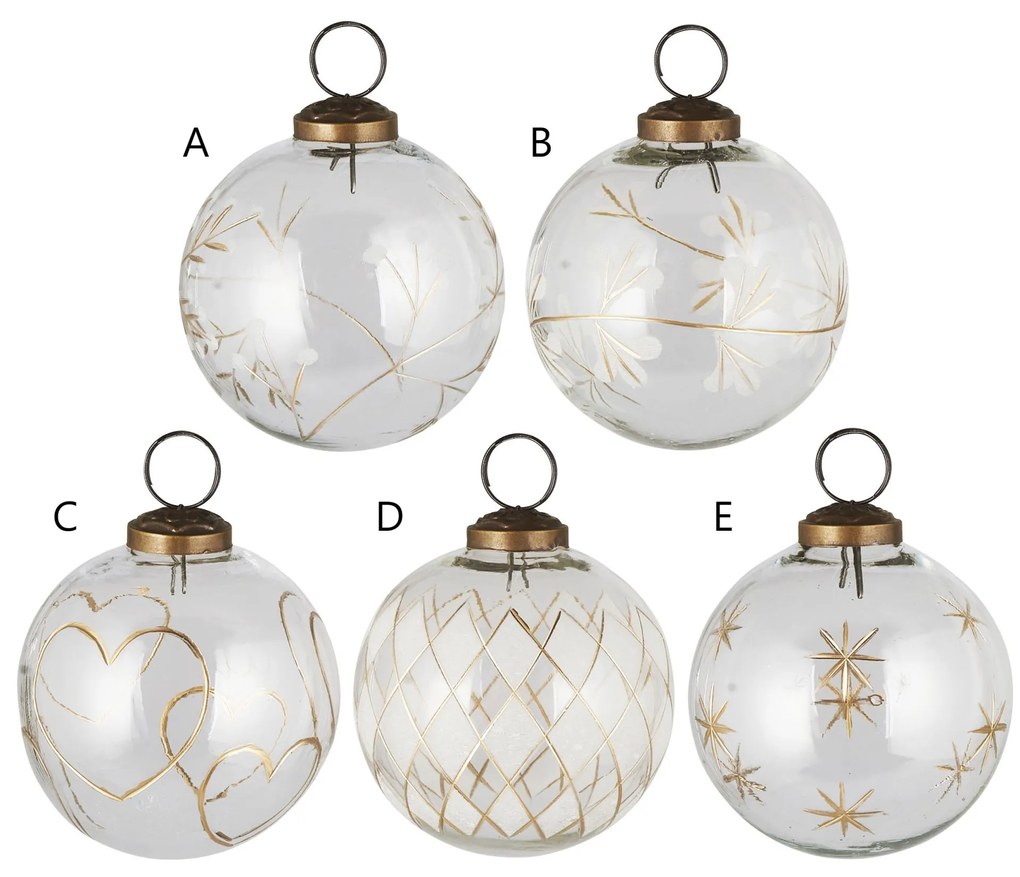 Ib Laursen Vianočná ozdoba Clear Gold Engraving Typ C