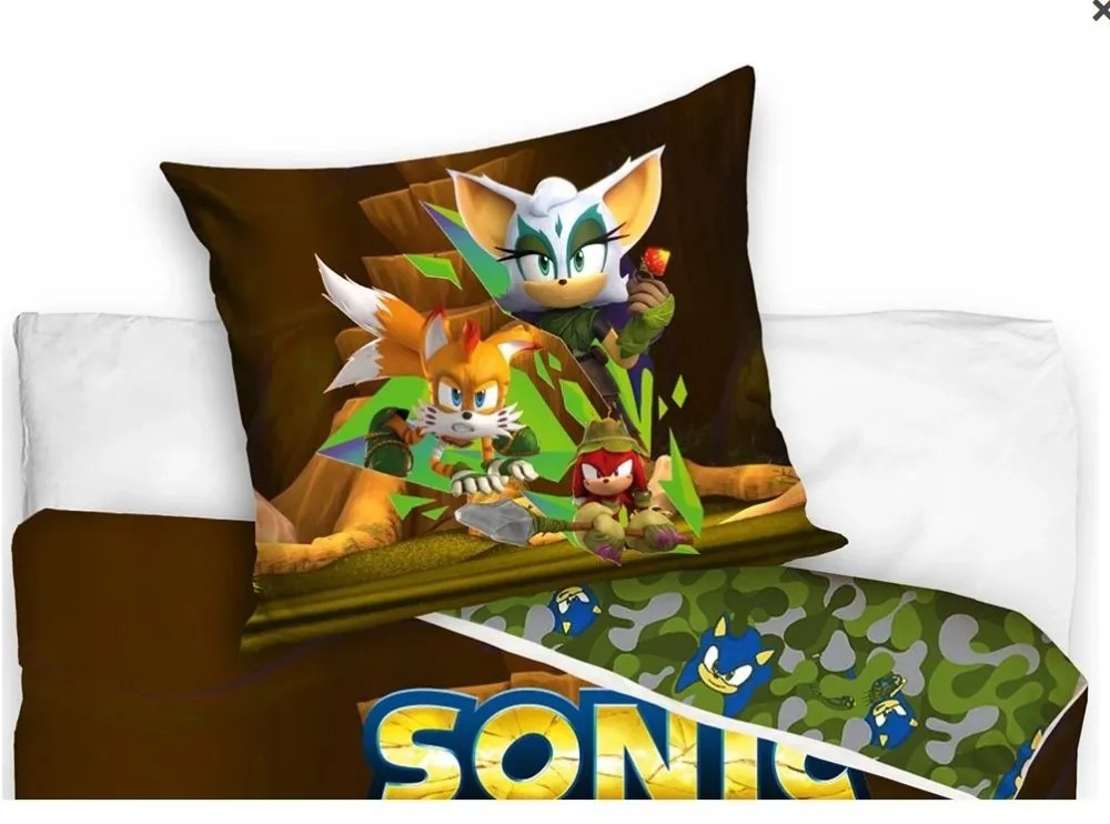 Detské obliečky Ježko Sonic  Sonic a Amy Rose 140x200/70x90 cm