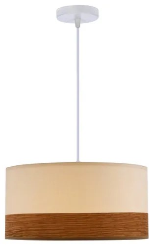 Luster na lanku BIANCO 1xE27/40W/230V biela/hnedá