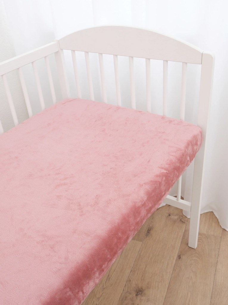 Plachta mikroplyš Deluxe do postieľky 60 x 120 cm - staroružové