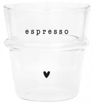 Bastion Collections Sklenený šálka na espresso Love/Espresso 90 ml Love