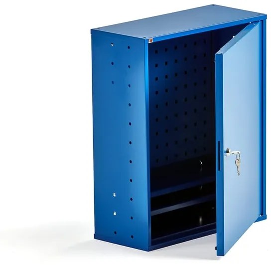 Kovová dielenská skrinka na náradie SERVE, 580x470x205 mm, modrá