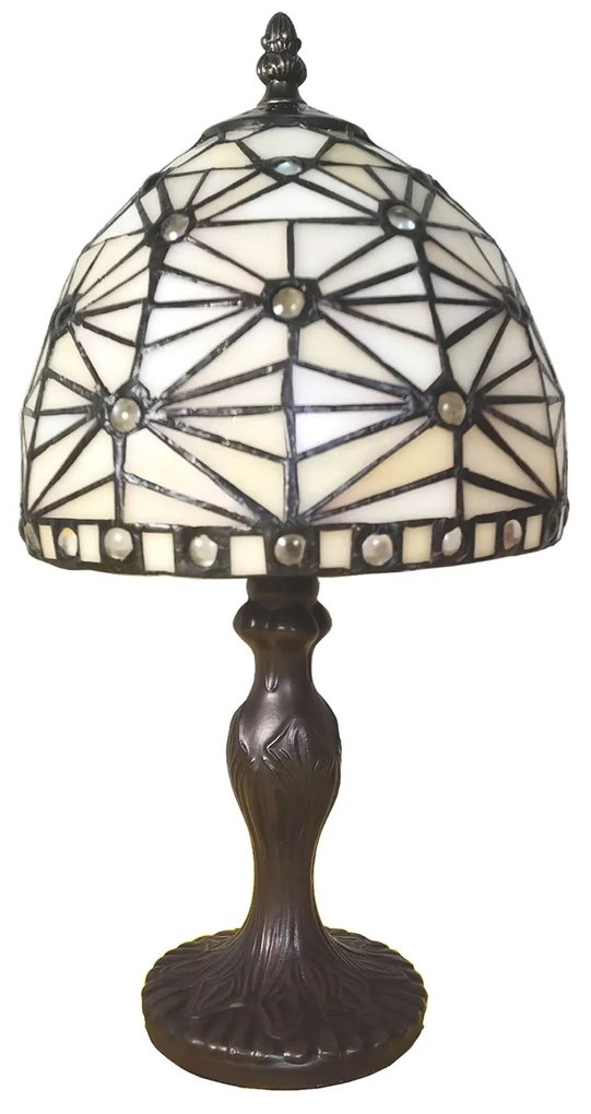 Biela stolná tiffany nočná lampa 18*33