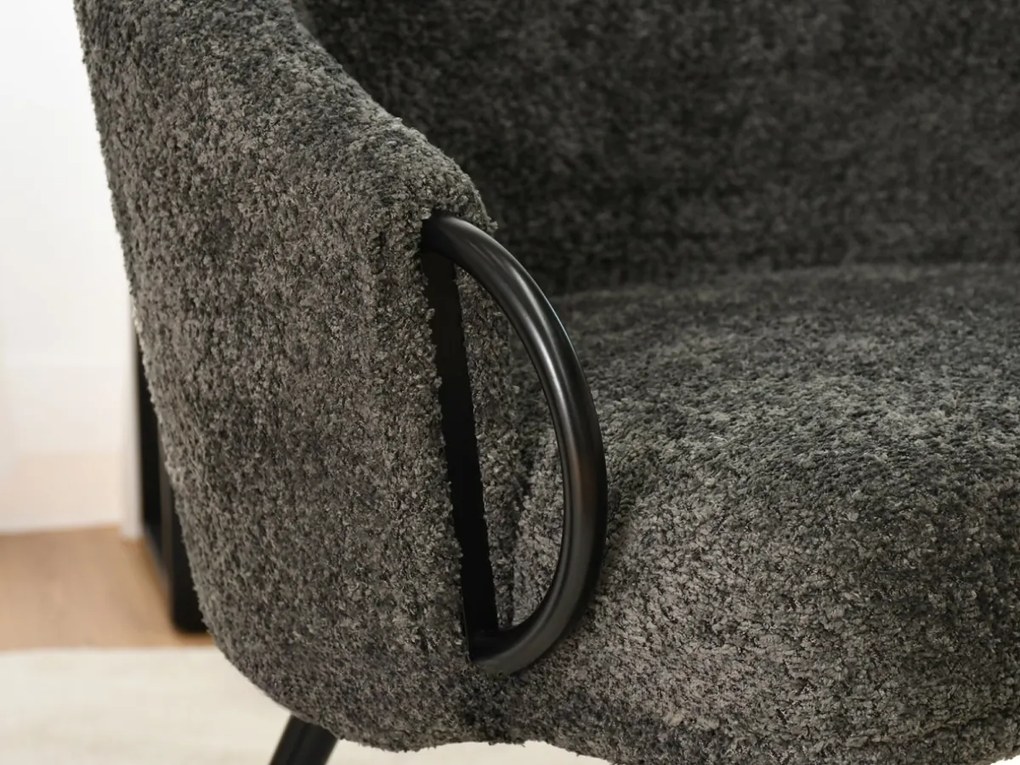 Moderné čalúnené kreslo MISHA grafit + čierne nohy