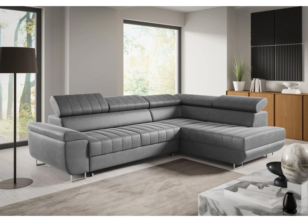 Rozkladacia rohová sedacia súprava HORIZONTE Ľavá Červená