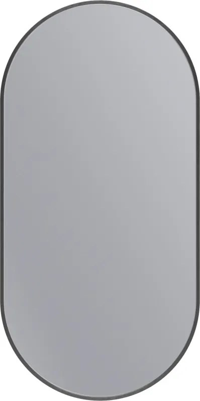 Erga Oval, oválne zrkadlo 45x90cm, čierny rám, ERG-V01-OVAL-4590-BK