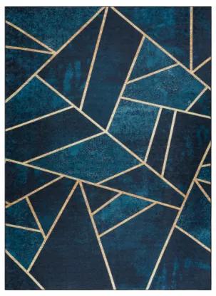 Koberec protišmykový ANDRE 1173 Mozaika, geometrický - tyrkysový / zlatý