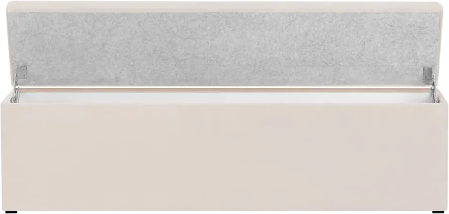 Béžový otoman k posteli s úložným priestorom Kooko Home Manna, 47 × 200 cm