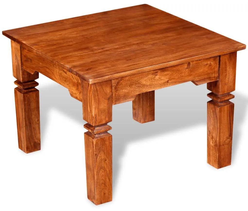 vidaXL Konferenčný stolík z masívneho dreva, 60x60x45 cm