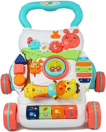 LEAN Toys Vzdelávacie detské chodítko s interaktívnym mikrofónom