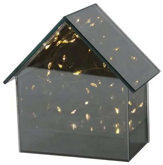 LED sklenený domček ELITE, sivý - viac veľkostí Veľkosť: S