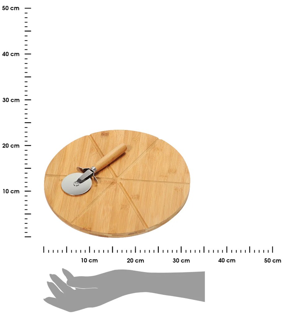 Doska na krájanie a servírovanie pizze + krájač Amanda, (fi) 32 cm