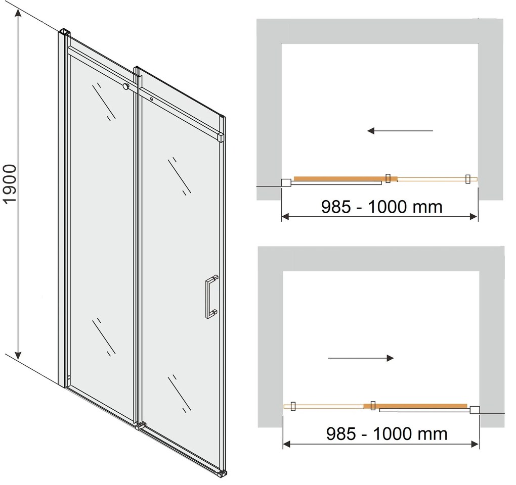 Sprchové dvere maxmax MEXEN OMEGA 100 cm