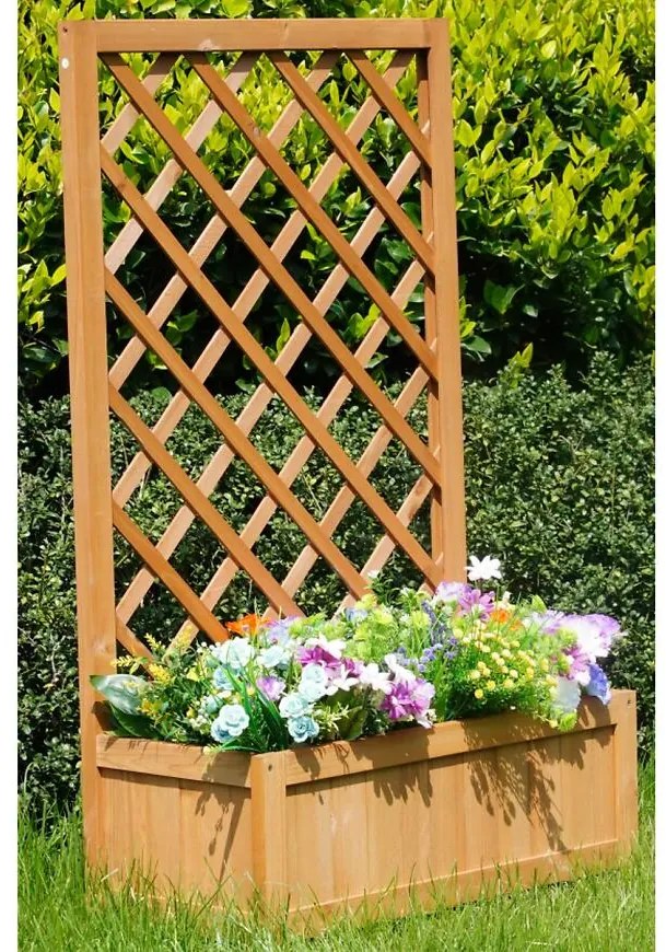 Kvetináč s mriežkou QS1704-2 60x28,5x100 cm žltý