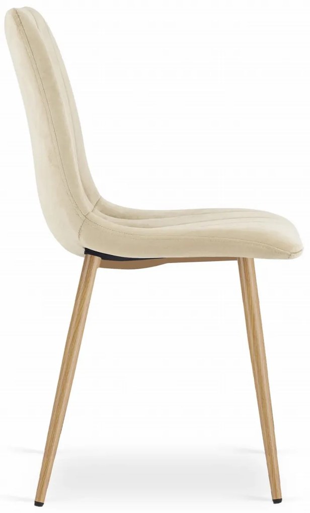 AKCIA Krémová zamatová stolička LAVA II. akosť