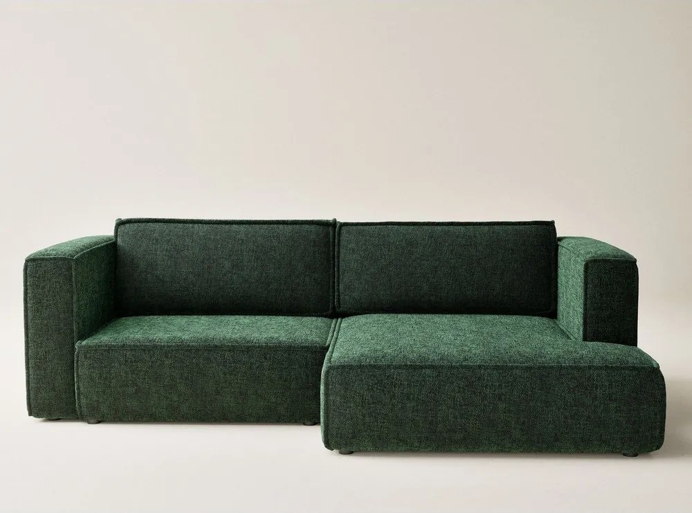 Tmavozelená ženilková rozkladacia/s úložným priestorom rohová pohovka (pravý roh/s leňoškou) Velto – Maison de Rêve