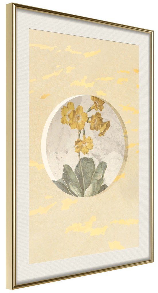 Artgeist Plagát - Flower In Circle [Poster] Veľkosť: 40x60, Verzia: Zlatý rám