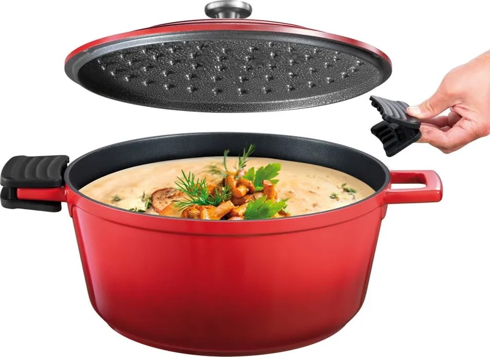 Hrniec s pokrievkou s nepriľnavým povrchom na indukciu 4.7 l Bordeaux - Tescoma