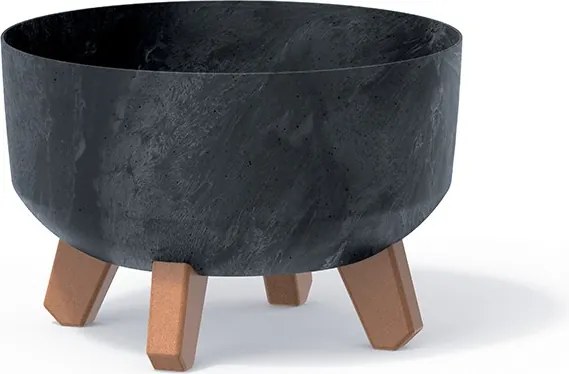 Nízky kvetináč GRACIE EFFECT antracitový