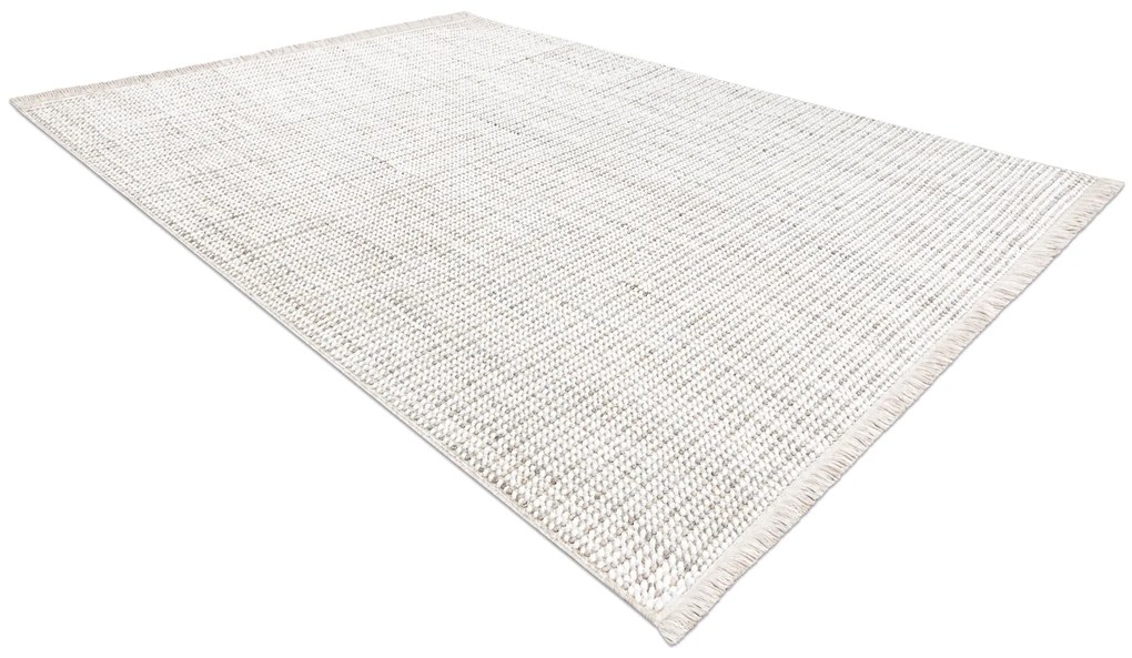 Koberec NANO EO78C Melanž, slučkový, plocho tkaný, sivo-biely