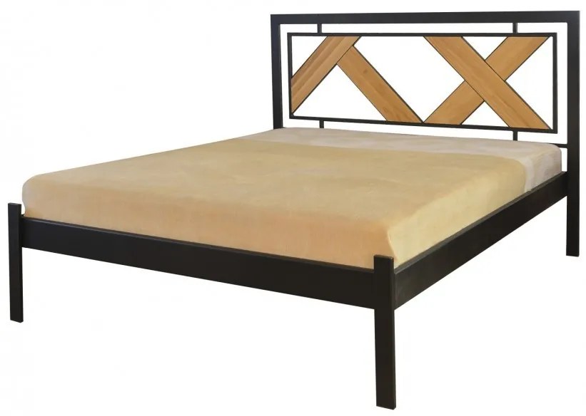 IRON-ART DOVER kanape - kovová posteľ v industriálnom štýle 160 x 200 cm, kov + drevo