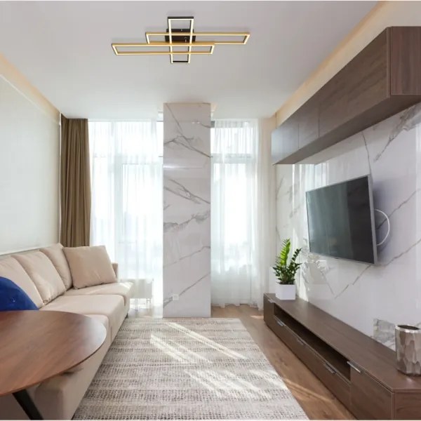 Globo 67208-40G -LED Stropné svietidlo DAKARI 40W/230V 3000K 60x80 cm čierna/zlatá