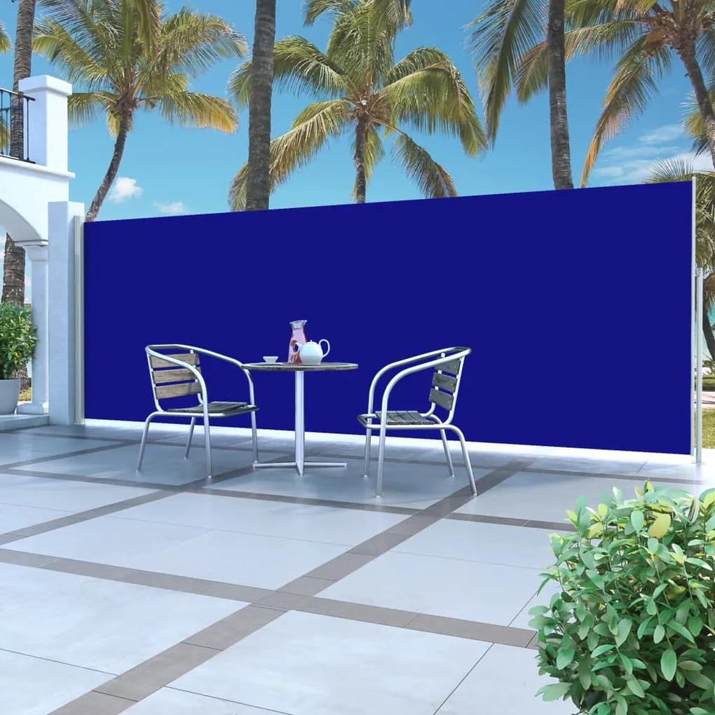 vidaXL Zaťahovacia bočná markíza modrá 180 x 500 cm