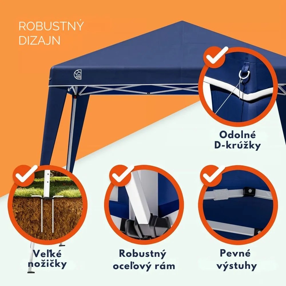 Párty stan / pavilón CAPRI 3x3m, modrá Casaria