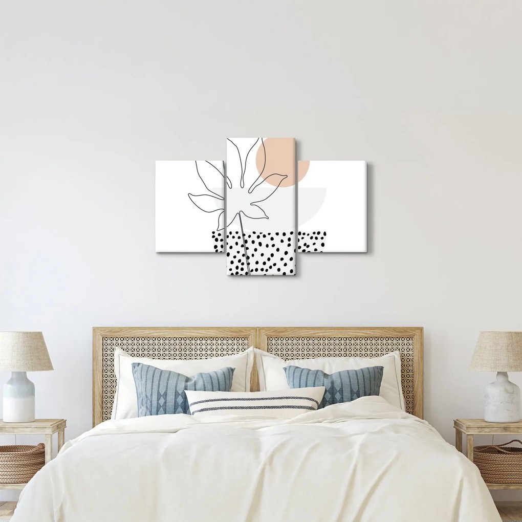 Obraz - Line art kvety N⁰3 (90x60 cm)