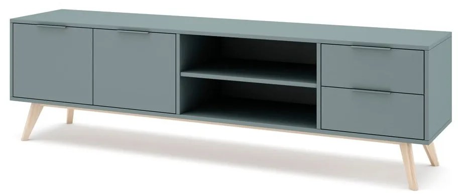 Sivozelený TV stolík 180x53x40 cm Pisco – Marckeric