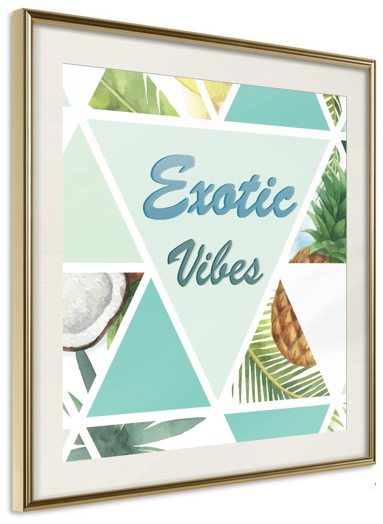 Artgeist Plagát - Exotic Vibes (Square) [Poster] Veľkosť: 30x30, Verzia: Zlatý rám s passe-partout