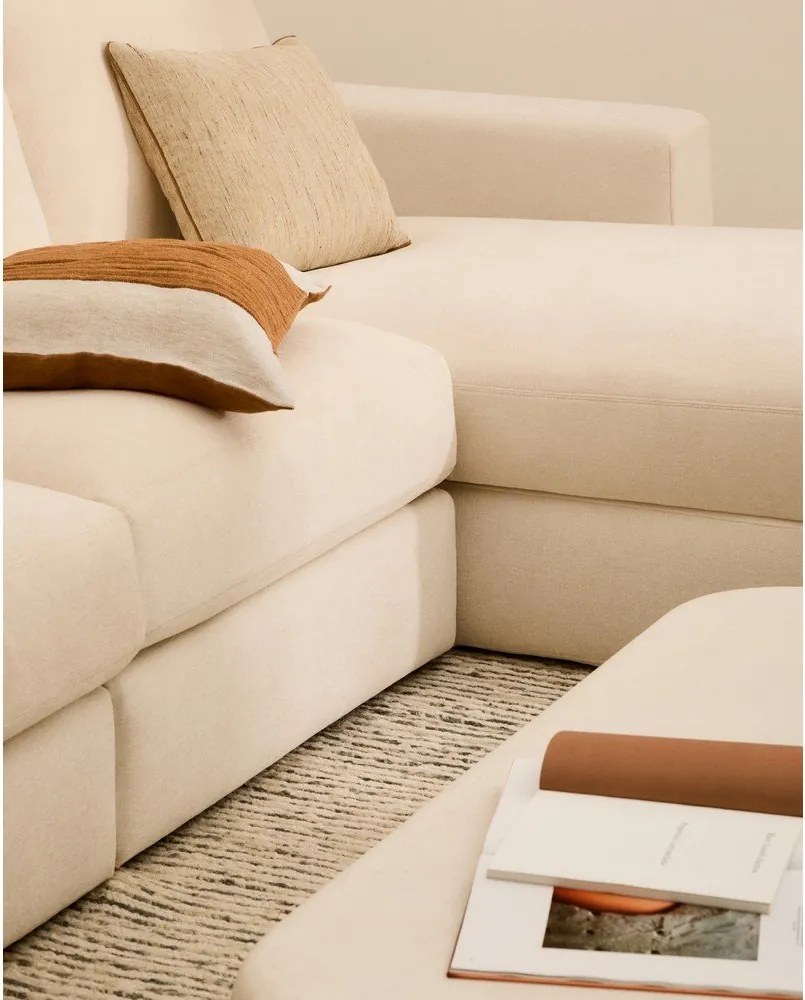 Béžová ženilková rohová pohovka (pravý roh/s leňoškou) Alea – Kave Home