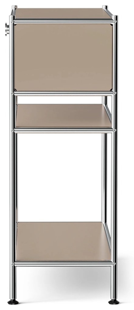 Kovová konzola »CN3 Slim Line« so zásuvkou, hnedosivá