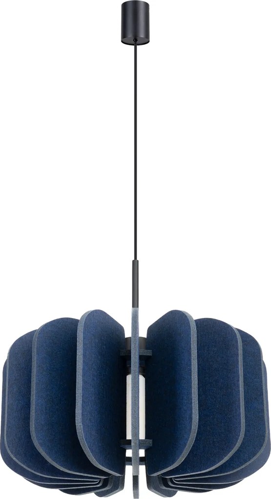 Závesné svietidlo Mula, 1x modré plstené tienidlo, (fi 45cm)