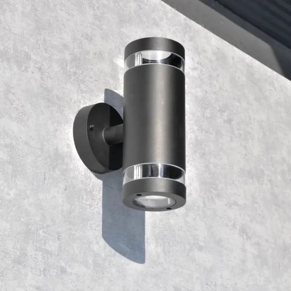 Vonkajšie nástenné svietidlo RINO 2xGU10/12W/230V IP54 čierna