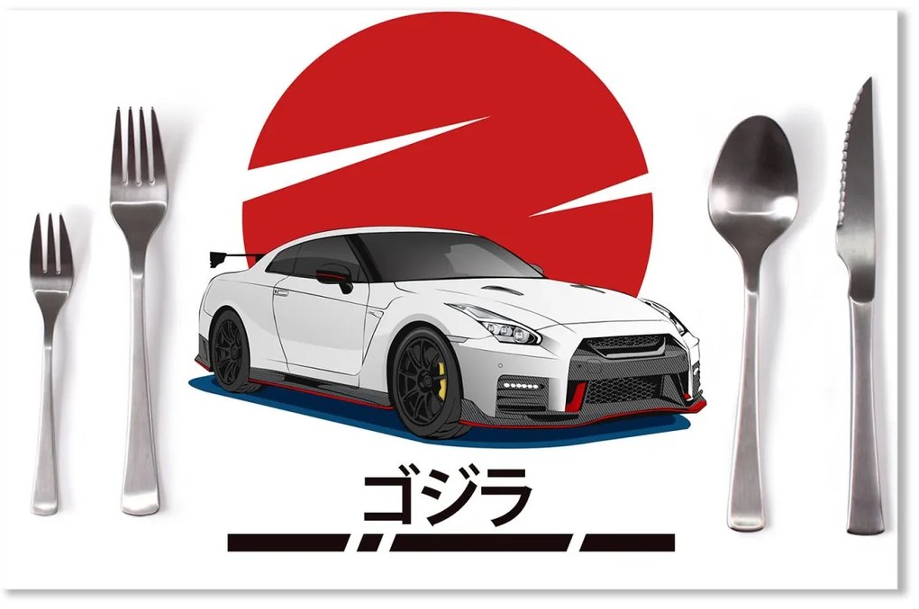Sablio Prestieranie Nissan GTR 35 Japonské slnko: 40x30cm