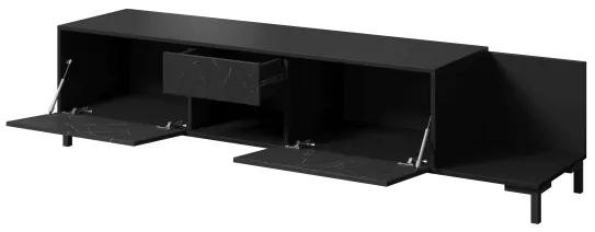 TV stolík Marmo 2D1S1K - čierna