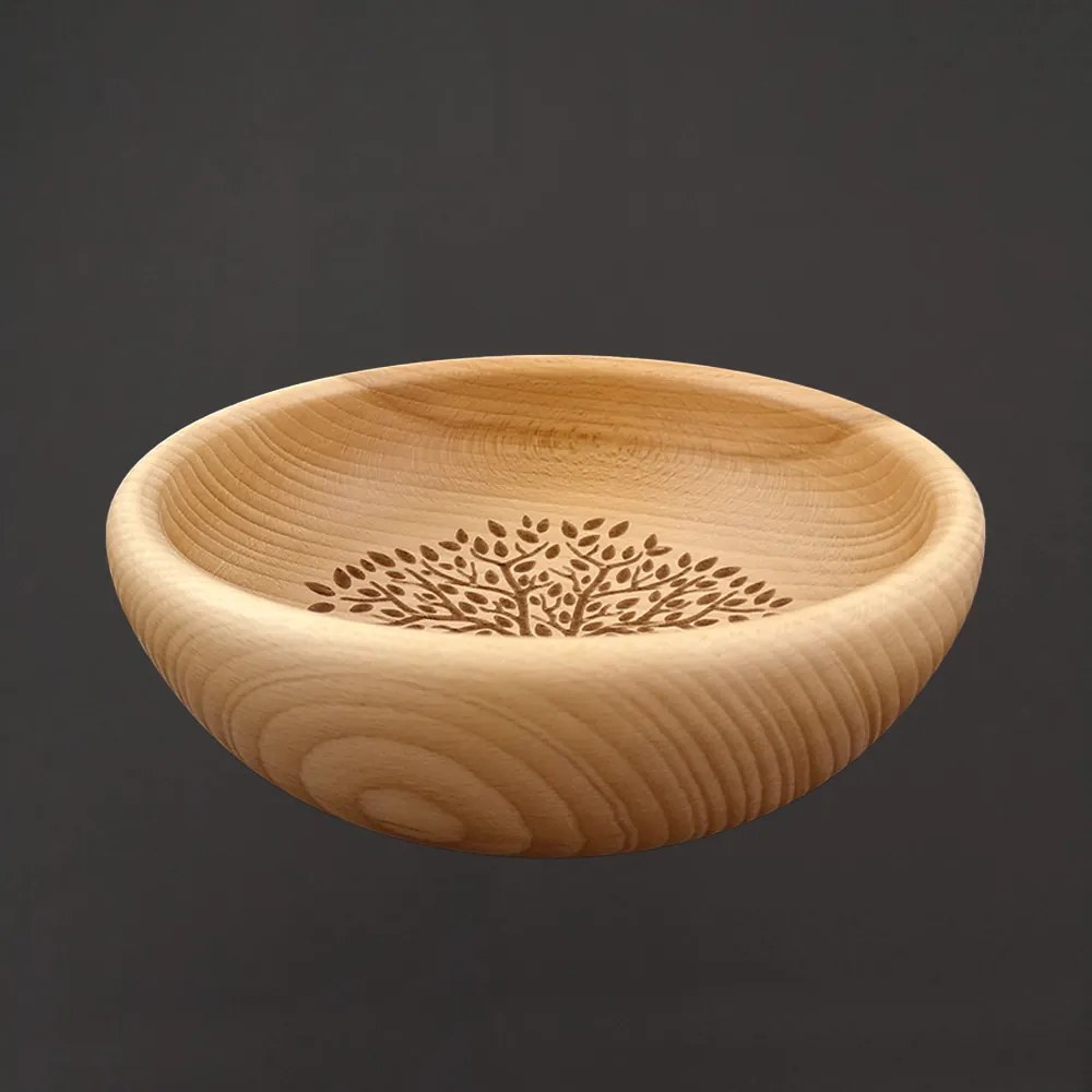 AMADEA Drevená miska strom, masívne drevo, 20 cm