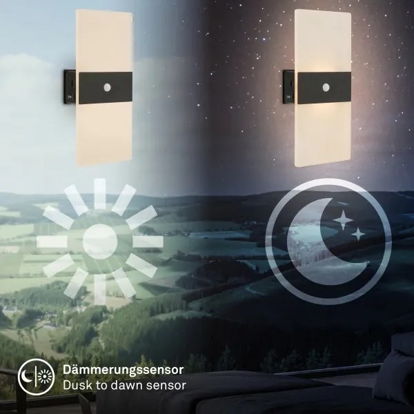 Briloner 3888015 - LED dobíjateľné nástenné svietidlo so senzorom AURA LED/2,5W/5V 1800 mAh čierne