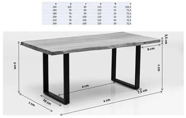 Symphony stôl dubový hnedý 180x90