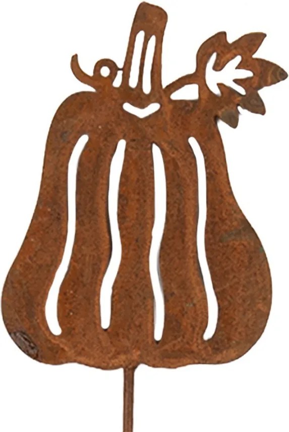 Rustikálny hrdzavý zápich tekvice - 7*1*40 cm