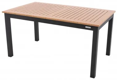 Doppler EXPERT WOOD antracit - záhradný rozkladací hliníkový stôl 150/210 x 90 x 75 cm