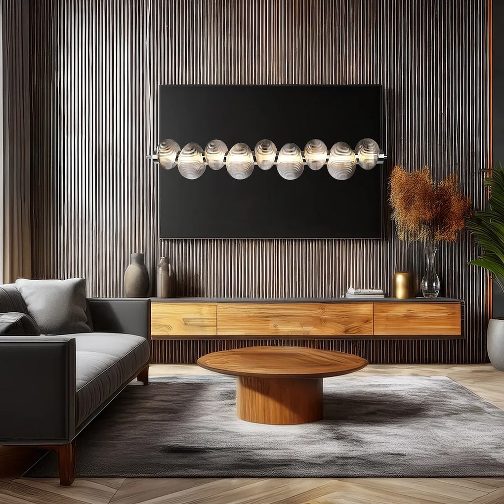 Závesné svietidlo Bolla, 9x grafitové sklenené tienidlo, ch