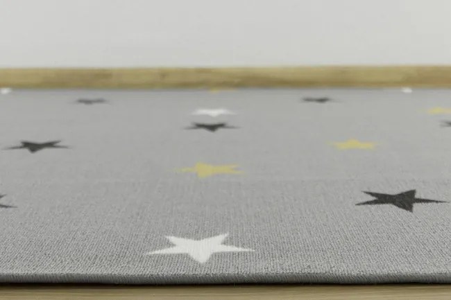 Detský metrážny koberec Stars 19 sivý