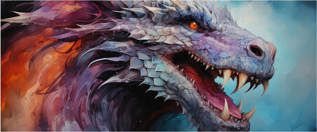 Obraz - Ilustrácia draka (120x50 cm)