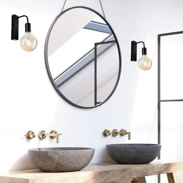 Nástenné svietidlo ASTRID 1xE27/60W/230V lesklá čierna