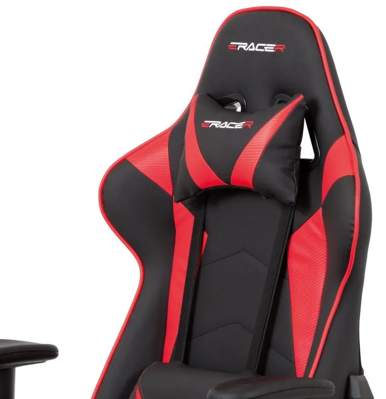 Autronic, Herné kreslo, červená, ekokoža, 130 kg, KA-F03 RED