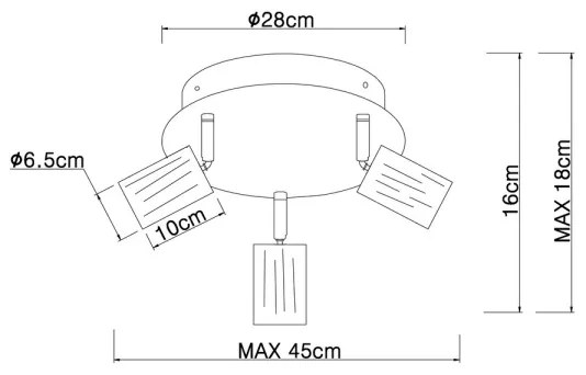 Globo 54032-3 - Bodové svietidlo JOSEBA 3xE27/60W/230V