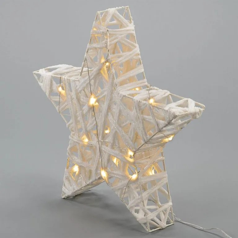 Trblietavá hviezda, teplá biela, 20 LED, Ø 30 cm